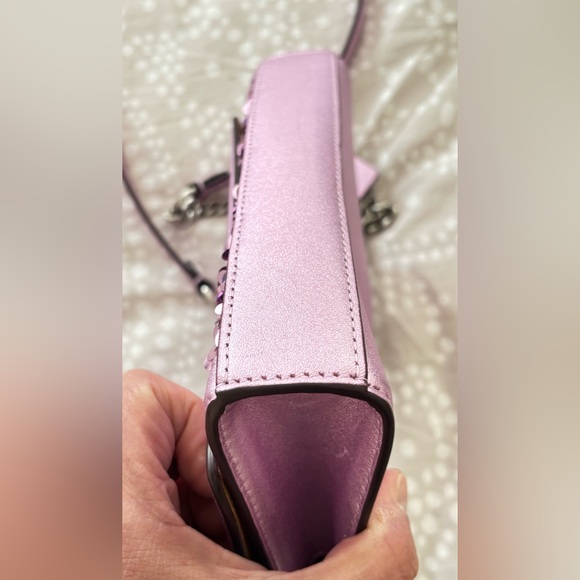 Coach sequined purple/lilac Flap Clutch Crossbody. NWT - Picture 9 of 14